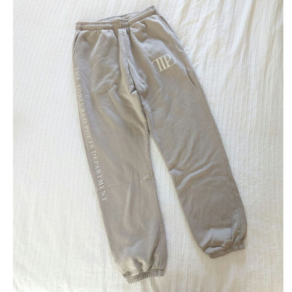 NWT Taylor Swift The Tortured Poets Department Beige Sweatpants size Large - Picture 2 of 7